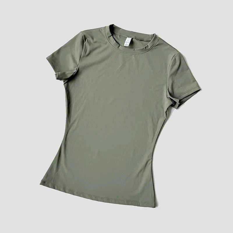 Women’s Seamless Short Sleeve Yoga Top – Fitness & Running Activewear