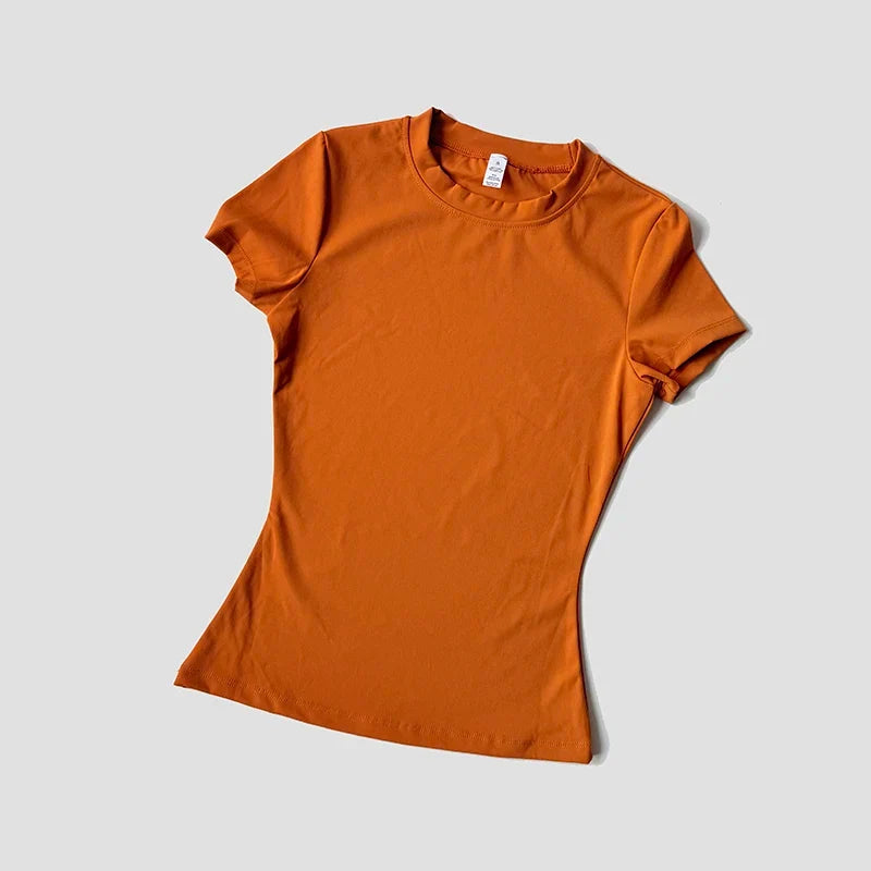 Women’s Seamless Short Sleeve Yoga Top – Fitness & Running Activewear