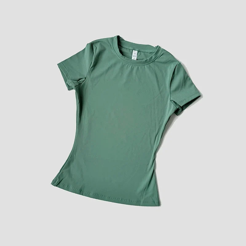 Women’s Seamless Short Sleeve Yoga Top – Fitness & Running Activewear
