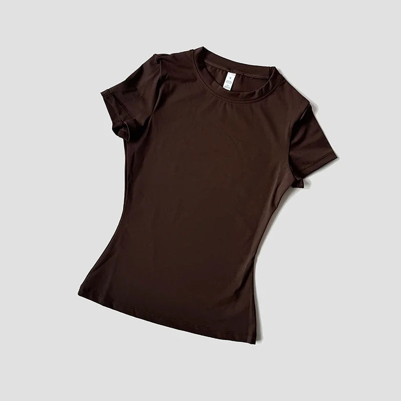 Women’s Seamless Short Sleeve Yoga Top – Fitness & Running Activewear