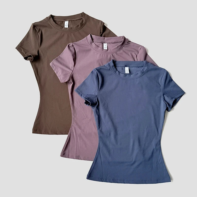 Women’s Seamless Short Sleeve Yoga Top – Fitness & Running Activewear