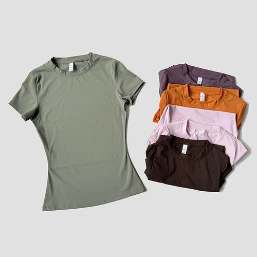 Women’s Seamless Short Sleeve Yoga Top – Fitness & Running Activewear