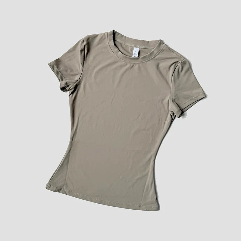 Women’s Seamless Short Sleeve Yoga Top – Fitness & Running Activewear