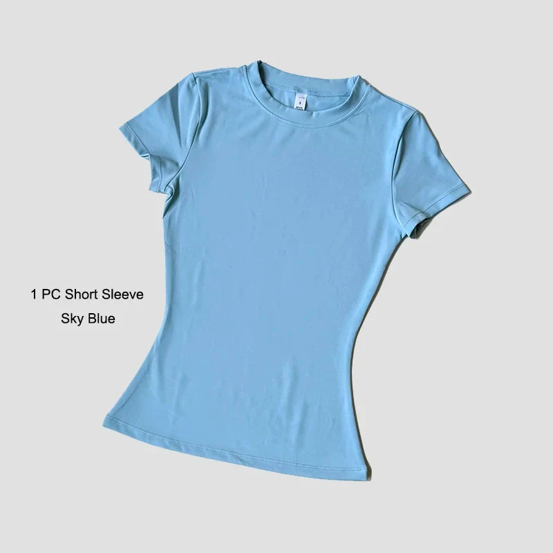 Women’s Seamless Short Sleeve Yoga Top – Fitness & Running Activewear