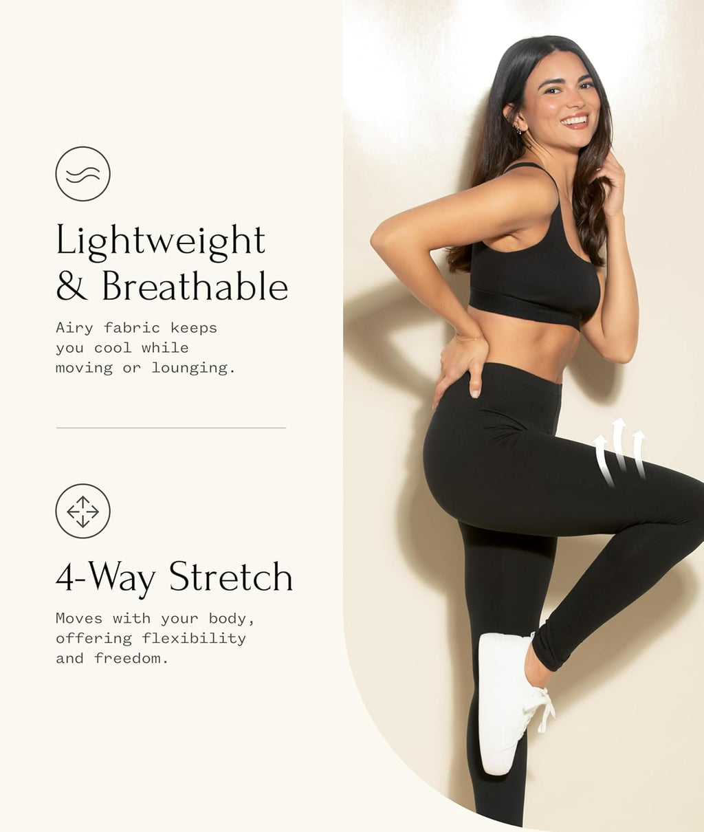 | Velvety Soft Lightweight Leggings | Moisture Wicking | Yoga | 2 Pack