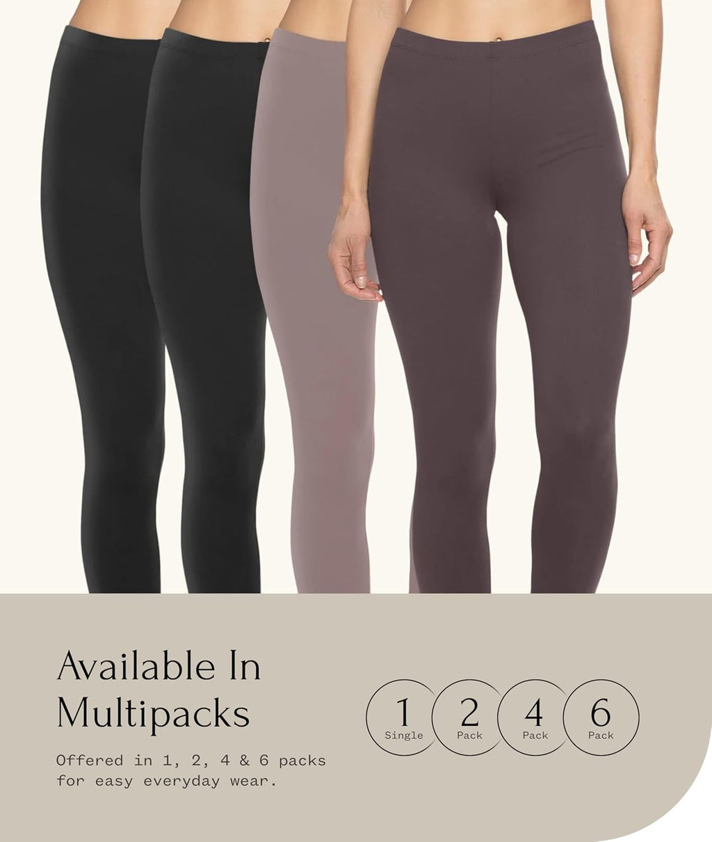 | Velvety Soft Lightweight Leggings | Moisture Wicking | Yoga | 2 Pack